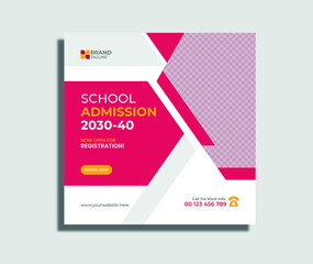School admission social media post and web banner template