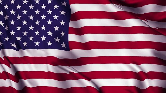 Waving realistic animation USA flag