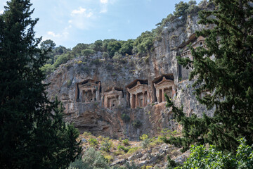 Fototapeta na wymiar king's tombs in aegean Turkey, mulga province 