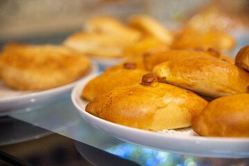 fresh hot pies baked in the oven