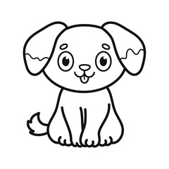 A dog. Coloring book. Black and white vector illustration.
