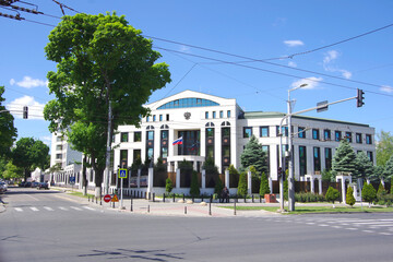 Moldova. Kishinev. 05.20.2022. View of the Russian Embassy in the city center.