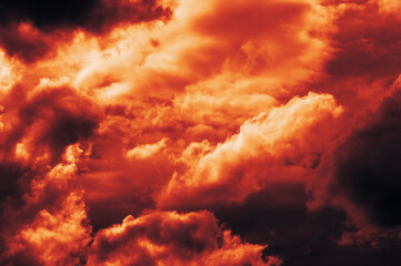 The red sky background looked like smoke and fire. bomb Violent. for wallpaper, backdrop and design.