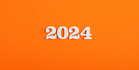 Budget for the year 2024 - Savings concept. Top view