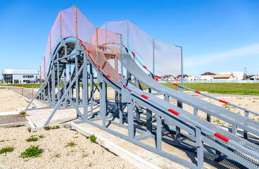 Customized off-road obstacles at the car testing ground