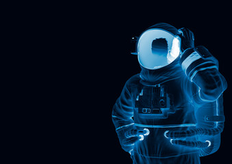 astronaut is thinking about with copy space