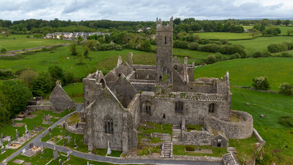 Fototapeta na wymiar Quin a picturesque town in the Shannon region, Quin, Ireland, May,21,2022