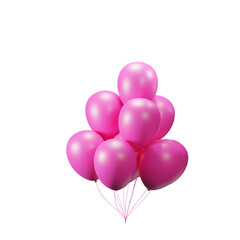 pink balloons isolated on white
