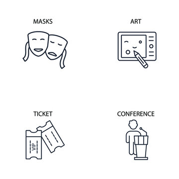 Event icons set . Event pack symbol vector elements for infographic web