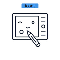 Art icons  symbol vector elements for infographic web