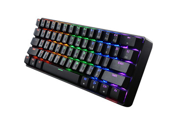 gaming keyboard with backlight isolated on a white background