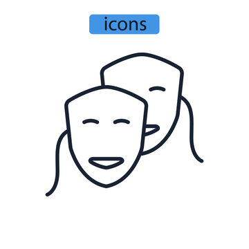 mask icons  symbol vector elements for infographic web