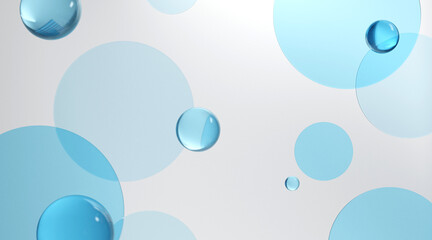 blue glass clear circle plate of background for cosmetic product, abstract wallpaper scene with...