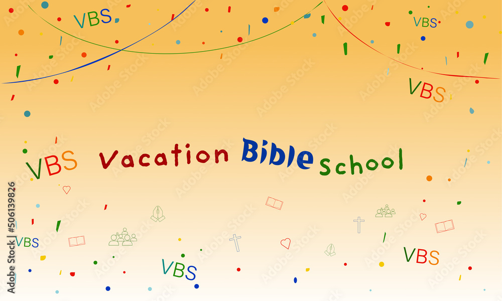 Wall mural vacation bible school text 