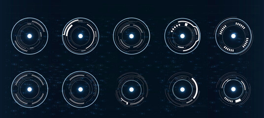 Vector circle HUD set