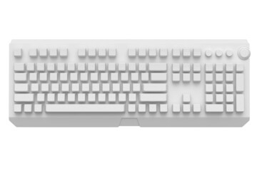 Computer keyboard with rgb colors isolated on white monochrome background.