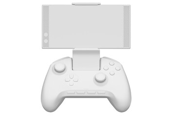 Realistic joystick for playing games on a mobile phone on white background