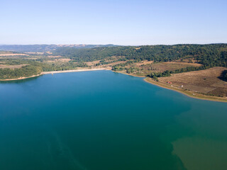 Obraz na płótnie Canvas Aerial view of Sopot Reservoir, Bulgaria