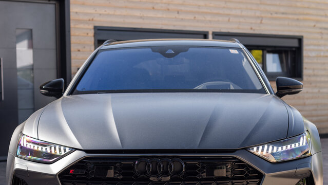 Slovenia, Ljubljana - May 12 2022: Audi RS6 car in gray color