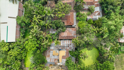 Naklejka premium Bangladesh village house aerial Photo