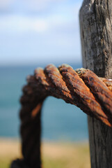 Rusted steel cable