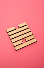 Gene Key 49 wood hexagram i ching on pink background