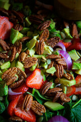 Fresh Summer Salad with Fruit - Full Frame Tall