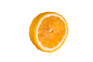 Half a lemon on a white background in isolation