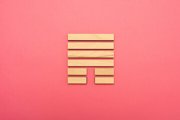 Gene Key 33 Hexagram wood i ching on pink background
