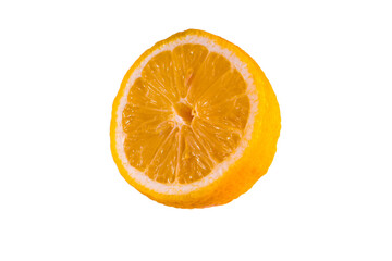 Half a lemon on a white background in isolation