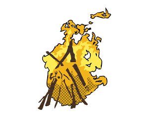 Bonfire vector design Burning Bonfire With Wood