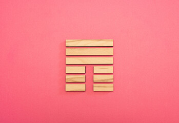 Gene Key 12 Hexagram wood i ching on pink background