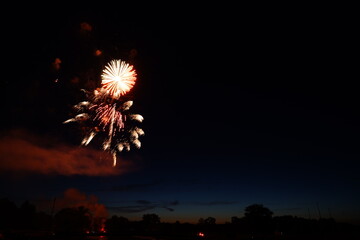 Firework show in New Lisbon, Wisconsin during Wa Du Shuda Days festival.