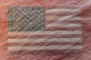 background. American flag in national colors. blur, out of focus.