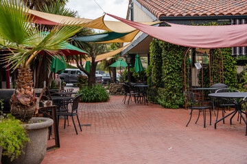 Fototapeta na wymiar Outdoor dining patio at Casa de Fruta