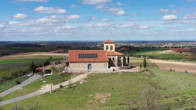 Romanesque hermitage (12th century) of San Cristobal, in Aldeavieja (Avila) Spain