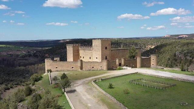 Castle of Pedraza, Segovia, Spain. Old medieval fortress. Medieval village of Pedraza, Castilla-Leon.