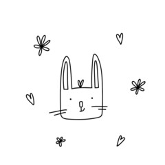 cute bunny, doodle