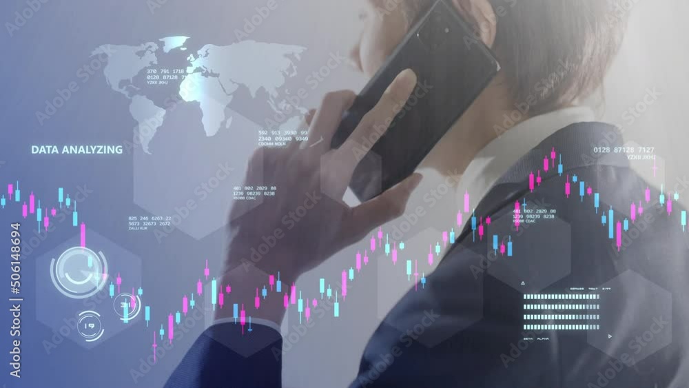 Poster global business finance gdp graph chart report stock exchange market trading investment and business