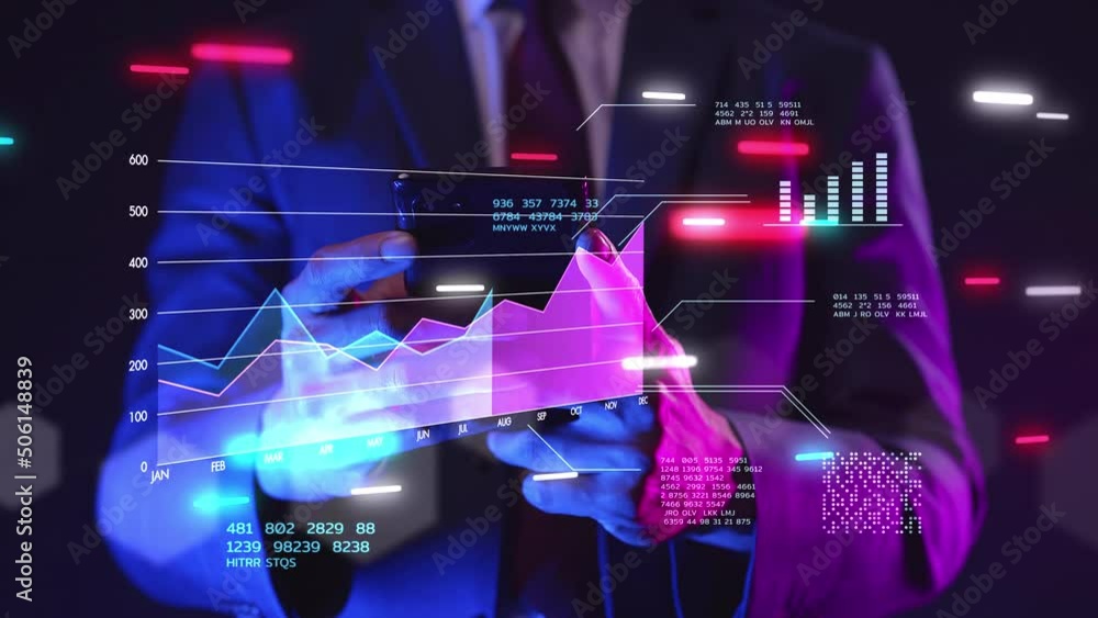Poster global business finance gdp graph chart report stock exchange market trading investment and business