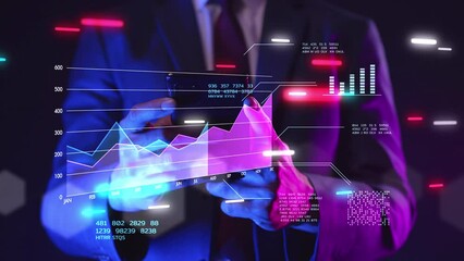 Global business finance GDP graph chart report stock exchange market trading investment and businessman data analytics big data visualization technology business client analysis management - Powered by Adobe