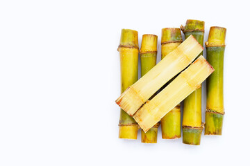 Sugar cane on white background.