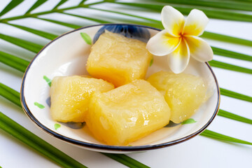 Tapioca in syrup. Sweet dessert