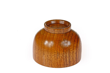 wooden bowl on a white background