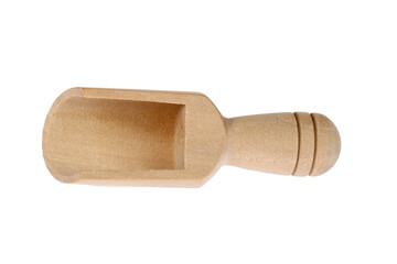Wooden shovel on a white background