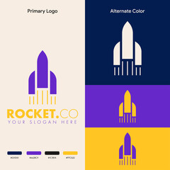 creative and modern rocket logo concept