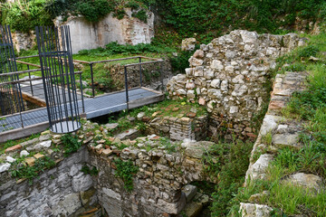 Ruins of the Ancient Roman forum in Ancona, Italy