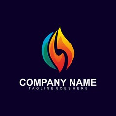 Oil and gas energy logo vector with dark background.