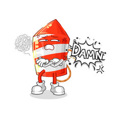 fireworks rocket very pissed off illustration. character vector