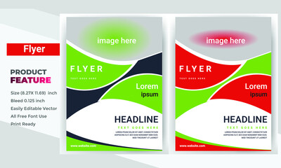 flyer brochure cover design layout space, vector illustration. template in A4 size